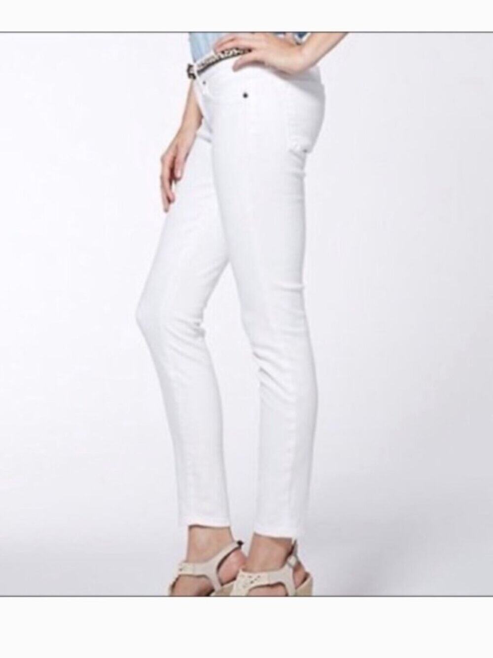Lucky Brand Charlie Capri Skinny White Jeans Size 14